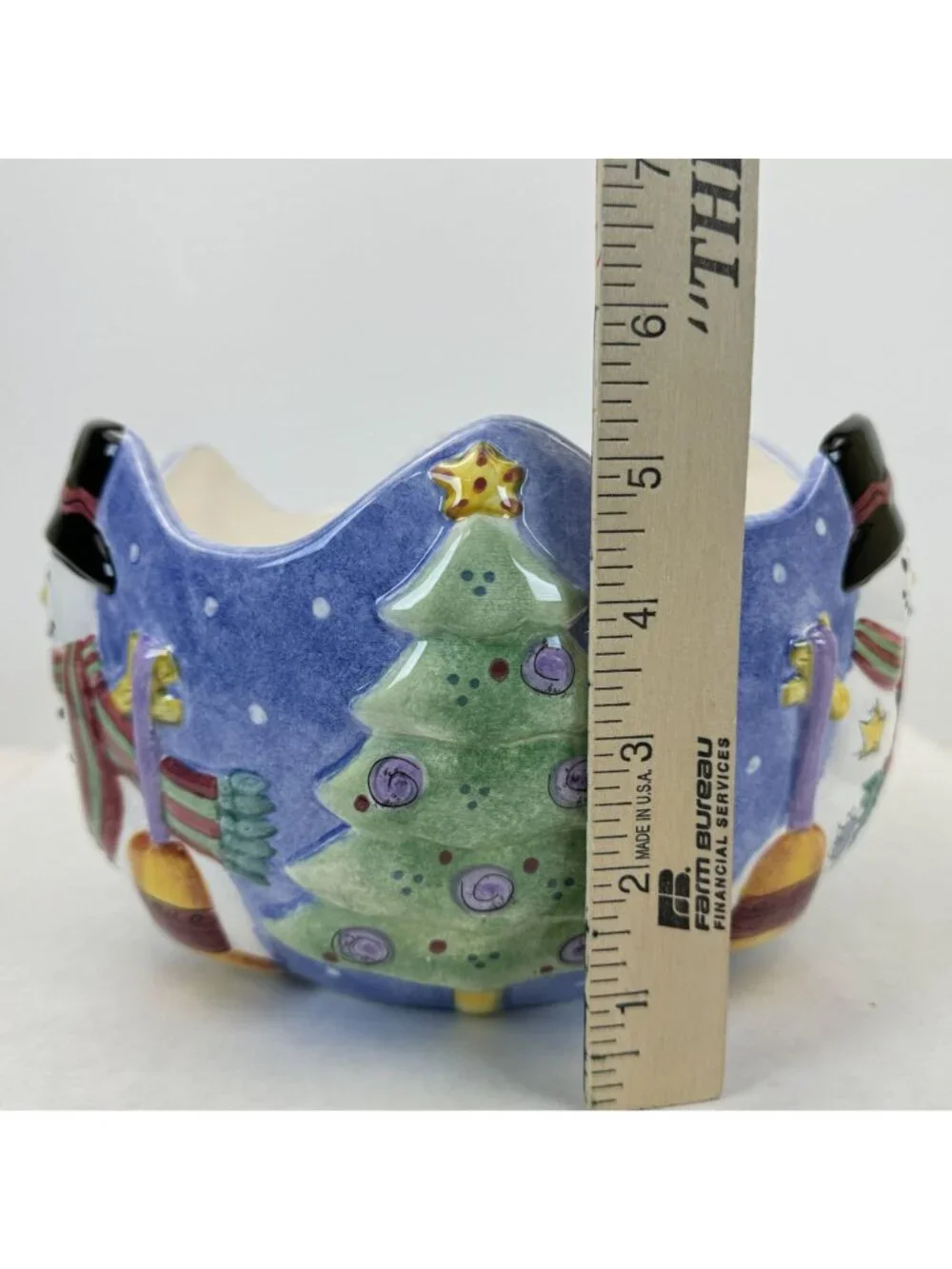 Sango The Sweet Shoppe Christmas Centerpiece Bowl Snowman #0973-165 Sue Lipkin